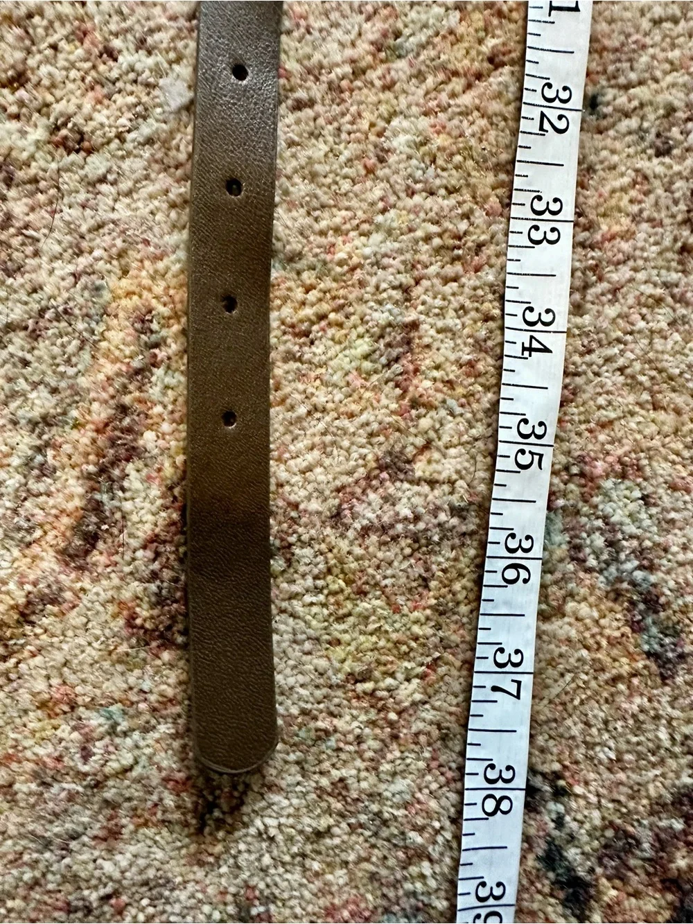 Women's Brown Faux Leather Belt with Gold Buckle